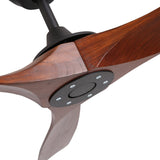 reiga 70 Inch Large Wood Ceiling Fan without Light, 3 Blade Indoor Outdoor High Airflow Silent Smart Ceiling Fans with Remote Control for Living Room Exterior Patio Porch reiga