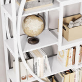Tribesigns Bookshelf, Modern 5-Tier Etagere Bookcase, 70.8 inch Tall Bookshelf with 8 Open Storage Shelf, Book Shelf Display Tack Shelving Unit for Home Office Living Room, White Tribesigns