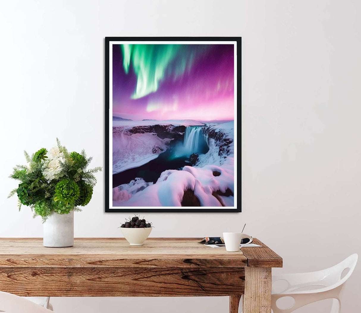 Diymood Paint by Numbers for Adults Landscape, DIY Oil Painting Aurora Waterfall Acrylic Paint by Number Kits for Kids Adults Beginner for Home Wall Decor 16x20 inch Diymood