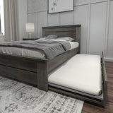 Max & Lily Modern Farmhouse Full Bed with Panel Headboard and Trundle, Driftwood Max & Lily