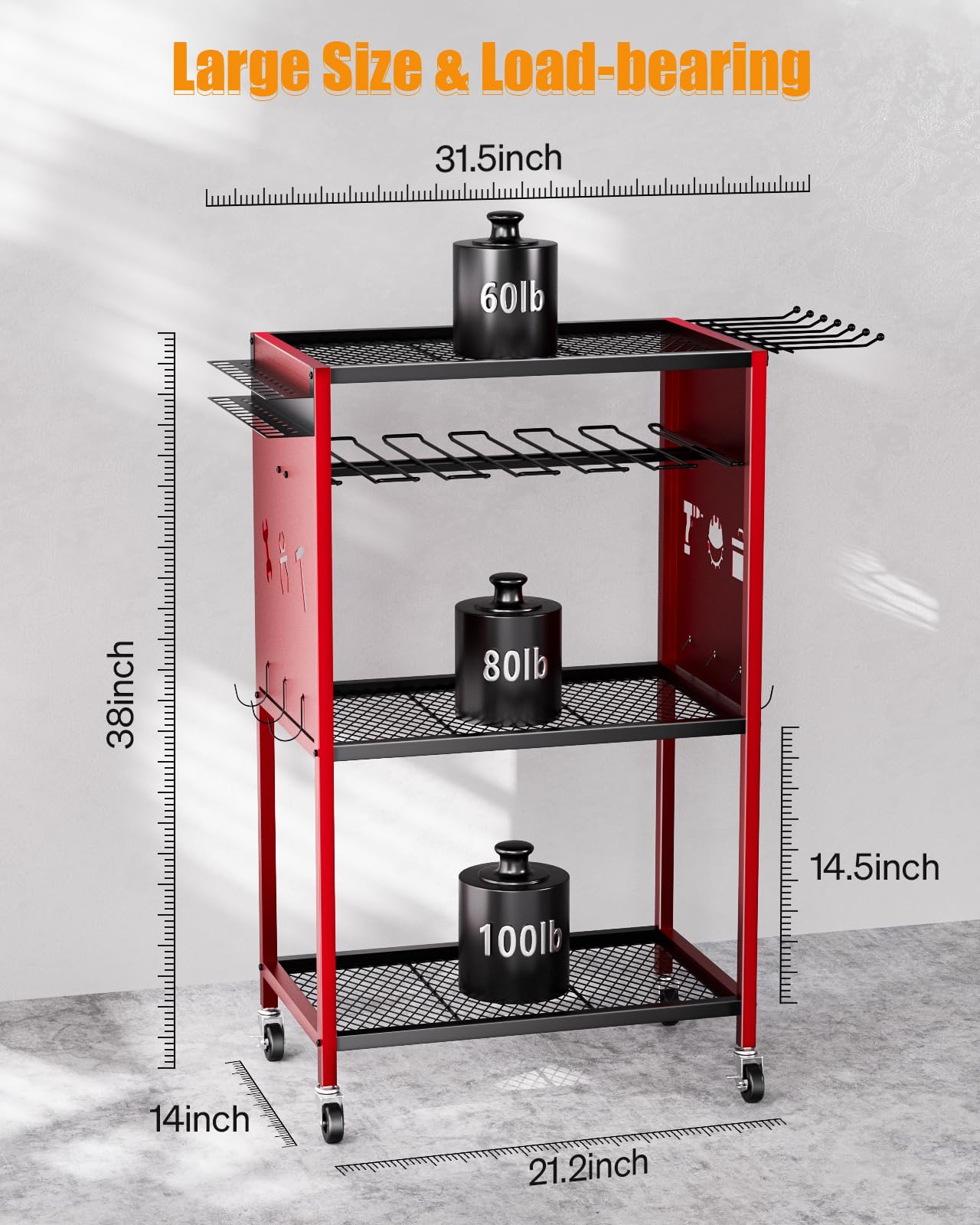 FHXZH Power Tool Organizer with Wheels - Garage Power Tools Storage Cart, Large Rolling Drill Holder Cordless Battery Storage, Heavy Duty Floor Standing Utility Rack Gift for Men, Husband, Father