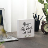 Decor unlimited Farmhouse Decor, 3 Pcs 5x5 Inches Office Home Sayings Wooden Block Signs - Funny Quotes for Tiered Tray Wood Signs Decor - Wooden Block Signs Set Table Centerpiece Decorations for Home Office Shelf Desk Decor unlimited