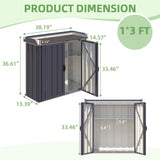 AECOJOY Outdoor Storage Cabinet Waterproof, Outside Metal Sheds & Outdoor Storage Garden Cabinet with Adjustable Shelves for Gardening Tools and Plants, Grey AECOJOY