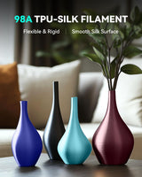 SUNLU TPU-Silk 3D Printer Filament, 98A TPU Filament 1.75mm, Glossy Silk Surface TPU Filament, Flexible TPU 3D Printing Filament, Dimensional Accuracy +/- 0.03mm, 1kg(2.2lbs) Spool, Royal Blue SUNLU