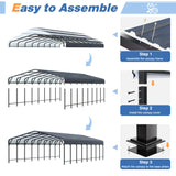 AirWire 20x40 FT Metal Carport Canopy Heavy Duty with Reinforced Base and Galvanized Steel Roof & Frame, Garage Shelter for Cars, Boats and Trucks AirWire
