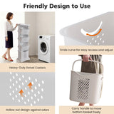BAOKALER 4-Tier Laundry Hamper Sorter, Vertical Rolling Laundry Baskets with Wheels Removable, Stackable Laundry Cart Organizer and Storage for Small Space, Dorm, Closet, Bathroom BAOKALER
