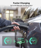 Zanch Tesla to J1772 Adapter, [Military-Grade Quality], Designed for J1772/CCS1 EVs, Max 60A & 250V AC, Compatible with Level 2 Tesla Wall Connector, Mobile Connector, Destination Station - Black Zanch