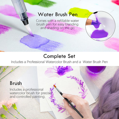 KALOUR PDAS Professional Watercolor Pencils, Set of 72, Studio Collection Artist Pencils, Pre-Sharpened Water Colored Pencils, Firm Texture, Watersoluble, Great Holiday Gifts for Adult or Teens KALOUR PDAS