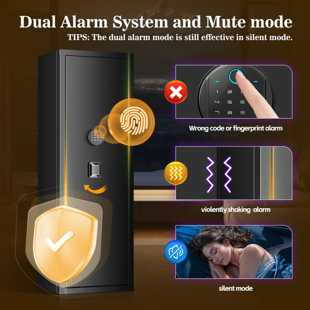 10-15 Gun Biometric Safe Unassembled Large Rifle Gun Safes with Dual Alarm, Mute Function, and LED Light for Home Generic