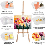 Lxmsja Tulips Paint by Numbers Kit for Adults, Acrylic Beauty Nature Paint by Numbers for Adults Beginner, DIY Craft Supplies Oil Painting Kits for Home Wall Decor 16x12 inch (Framed) Lxmsja