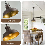 Refice 3 Packs Farmhouse Pendant Lights, Oil Rubbed Bronze Pendant Lighting, lsland Pendant Lights for Kitchen lsland lndustrial Adjustable Height Dome Hanging Lights for Barn, Dining Room Refice