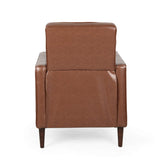 Christopher Knight Home Randolph Mid-Century Modern Button Tufted Recliner, Cognac Brown and Dark Espresso Christopher Knight Home