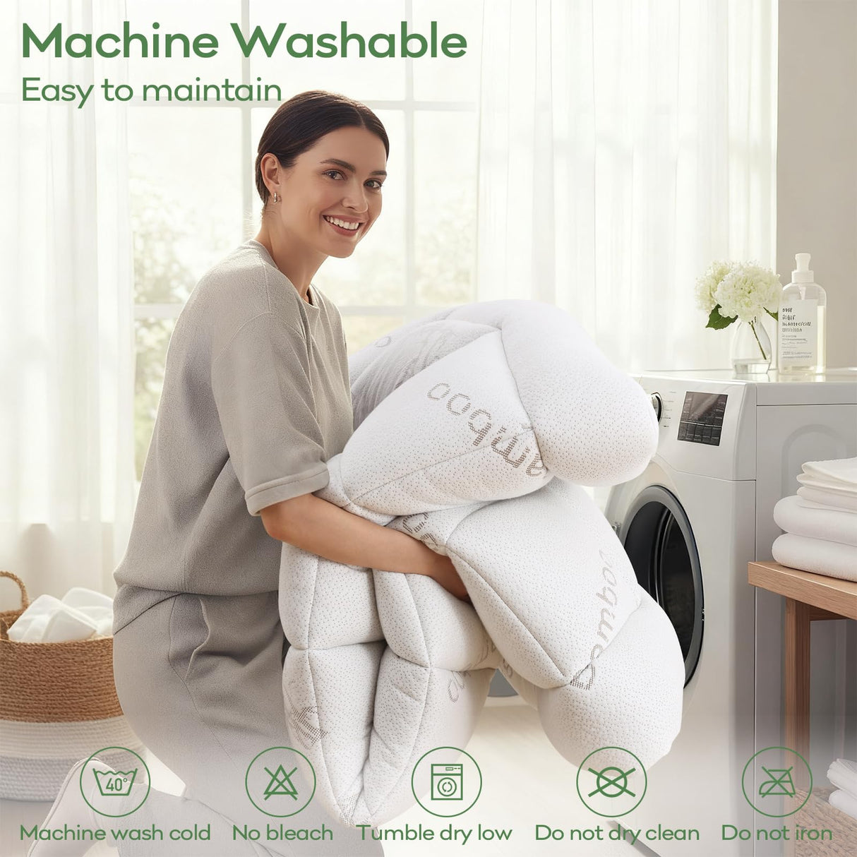 OLANLY Full Mattress Topper – Viscose Made from Bamboo Cooling Pillow Top, Plush Bed Topper with Breathable Quilted Design, Soft Full Mattress Pad for Back Pain Relief, White OLANLY