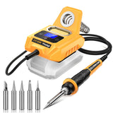 Cordless Soldering Station for Dewalt 20V Max Battery - Electric Digital LCD Display Soldering Iron Station Fast Heating Up Soldering Station for DIY, Appliance Repair (Battery Not Included) Wisehigh