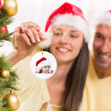 WILLBOND 10 Pieces Christmas Sublimation Ceramic Ornament Blank Ceramic Hanging Disc Ornament Porcelain Round Decoration Personalized Christmas Tree Sublimation Pendant for DIY Holiday Decor, 3 Inch WILLBOND