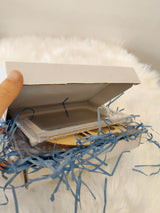 Baby Announcement Sign for Newborn,Name Announcement Sign with Ink Pad for Baby Hand and Footprints,Double-Sided Hello World Newborn Name Sign for ajdvart