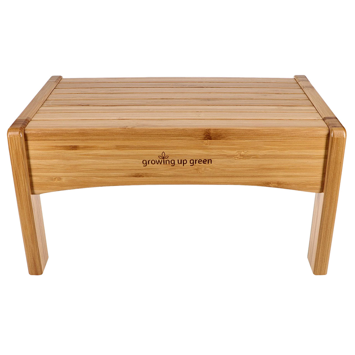 Growing Up Green Bamboo Bathroom Step Stool for Kids Using The Toilet and Sink - Kids Step Stool, Potty Training, Non-Slip, Bathroom, Kitchen, Lightweight Ginsey