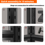 Notmise 78" H Metal Garage Shelving Unit, Heavy Duty Steel Storage Rack with High Load Capacity, Ideal for Garage, Warehouse, Basement, or Home Organization Solutions, Black (78" H×36" W×16" D) Notmise