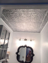 A La Maison Ceilings R139 Spanish Silver Foam Glue-up Ceiling Tile (259.2 sq. ft./Case) Pack of 96, Antique Silver À LA MAISON CEILINGS