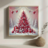 Christmas Tree Love Diamond Art Painting Kits for Adults, Diamond Painting Kits for Adults Beginners, 5D DIY Full Drill Diamond Dot Gem Art Kits for Adult, Home Wall Decor 13.8x13.8 Inch AWLNKMC