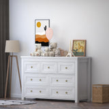 BORNOON 7-Drawer Dresser for Bedroom, Chest of Drawers with Ample Storage, Modern Farmhouse-Style Wooden Dresser for Bedroom, Hallway, Entryway, Closet (White) BORNOON