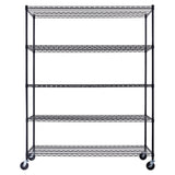60" x 24" x 72" Black 5-Tier Wire Shelving NSF 3000 LBS Max Capacity Heavy Duty Steel Storage Rack for Restaurant, Warehouse, Commercial, Industrial, Stimulate Living