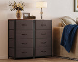 ODK Dresser for Bedroom with 4 Storage Drawers, Small Dresser Chest of Drawers Fabric Dresser with Sturdy Steel Frame, Dresser for Closet with Wood Top, Brown ODK
