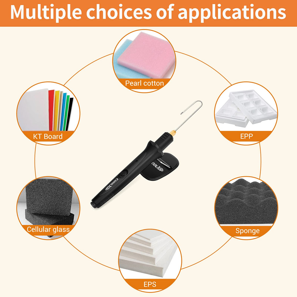 Cooltop Hot Wire Foam Cutter kit, 18W Styrofoam Knife Cutter Electric Hot Wire Foam Cutting Tool, Heated Foam Carving Knife Kit with Cleaning Pen for Foam Board, Pearl Cotton, EPP, KT Board, EPS COOLTOP