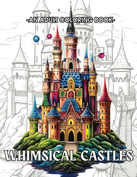 Whimsical Castles Adult Coloring Book: A Journey Into The Colorful Depths Of History, A Stress Releaving Adult Coloring Book Majosta