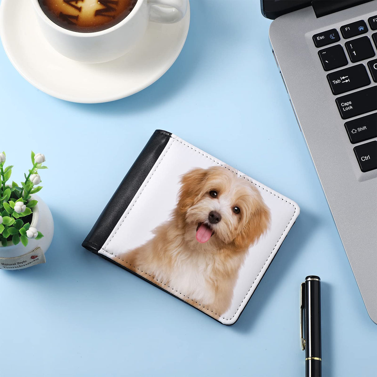 LEIFIDE 4 Pcs Sublimation Wallet Blank Heat Transfer Wallet Blank Sublimation Wallet Single Sided DIY Wallet Slim for Men PU Leather Wallets with ID Windows Card Slots for Christmas Travel Work Gift LEIFIDE