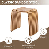 CWUINT Bamboo Dining Stool and Chair - Durable and Beautifully Designed for Dining Room, Living Room, Bedroom and Bathroom CWUINT