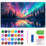 Lophomie Extra Large Diamond Art Kits for Adults, 5D DIY Northern Lights Diamond Painting Kits for Adults Beginners, Diamond Dots Kits Gem Arts Crafts for Home Wall Decor 28x16 Inch Lophomie
