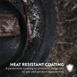 Gas One 22 in Outdoor– Wood Burning Fire Pit with Mesh Lid and Fire Picker – Durable Alloy Steel Fire Pits for Outside – Small Fire Pit for Backyard, Porch, Deck, Camping, BBQ Gas One