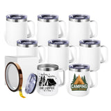 ColorSub 12 oz Sublimation Tumblers with Handle Insulated Stainless Steel Coffee Mugs Matte Tumblers Blanks with Gift Box, Heat Tape for Hot Cold Drinks, 8 Pack ColorSub