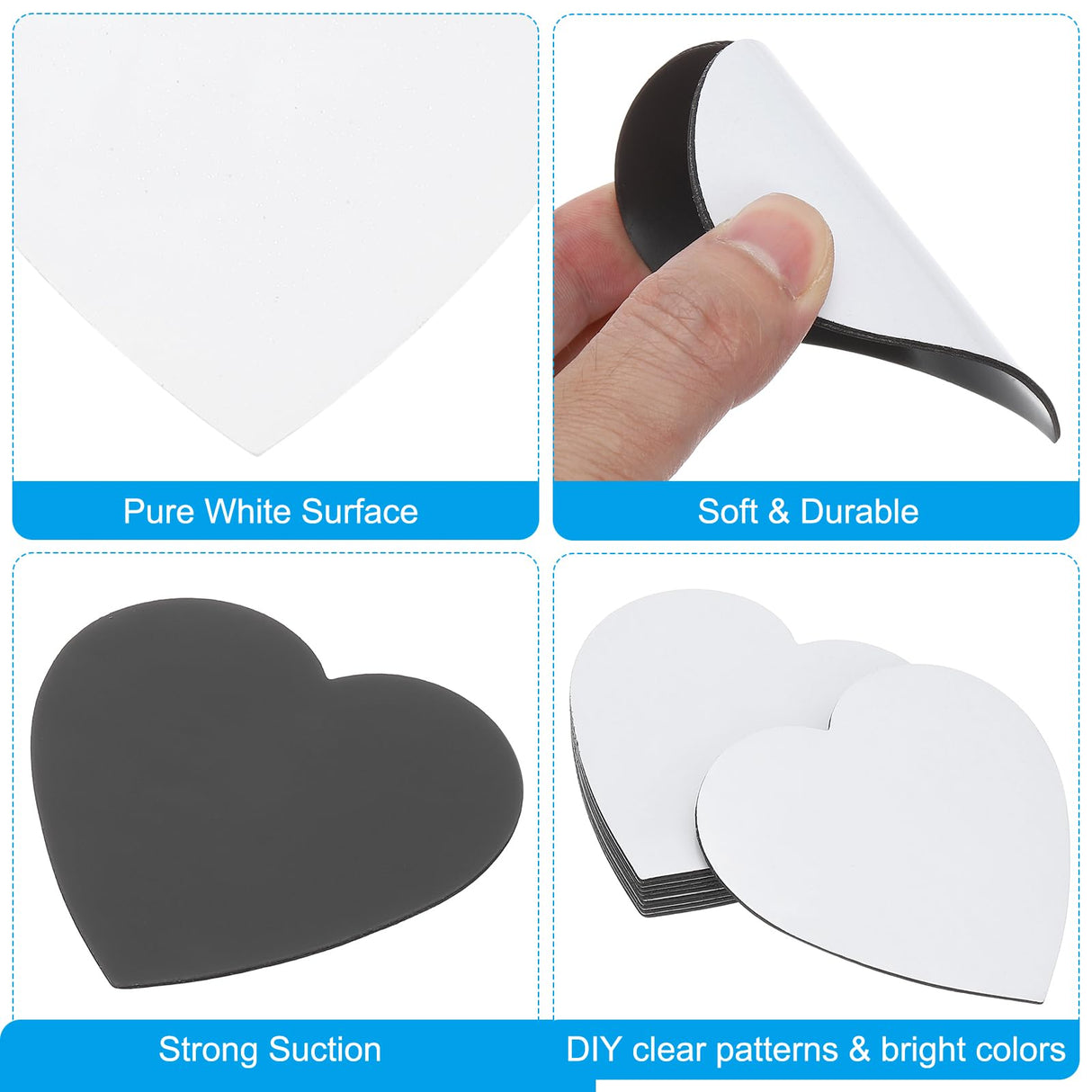 PATIKIL 3x3 in Sublimation Magnet Blanks, 10pcs Sublimation Blanks Products Personalized Refrigerator Magnets for Kitchen Fridge Home Decor, Heart PATIKIL