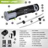 WORKPRO 12V Cordless Electric Fillet Knife with 8'' and 10'' Razor-Sharp Blades, Cordless Fillet Knife with Non-slip Grip Handle and Safety Lock, 2 Rechargeable Battery Packs, 1 Quick Battery Charger, and 1 Storage Carry Case for Fishing, Filleting, Outdo WORKPRO