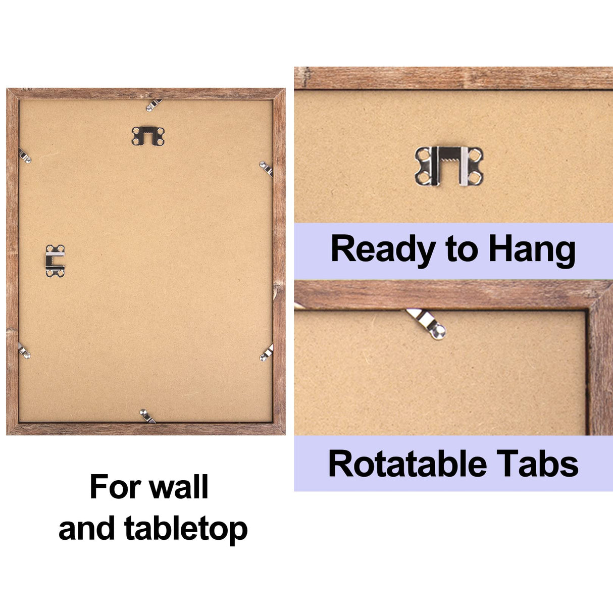 TOFOREVO 11x14 Picture Frames Set of 6 Rustic Wood Grain Photo Frame for Gallery Wall Mounting TOFOREVO