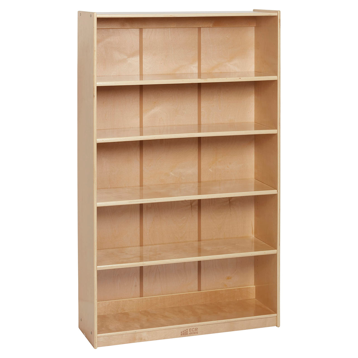 ECR4Kids Classic Bookcase, 60in, Adjustable Bookshelf, Natural ECR4Kids