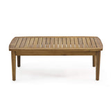 Christopher Knight Home Felix Outdoor Acacia Wood 4 Seater Chat Set with Coffee Table, Teak Finish, Beige Christopher Knight Home