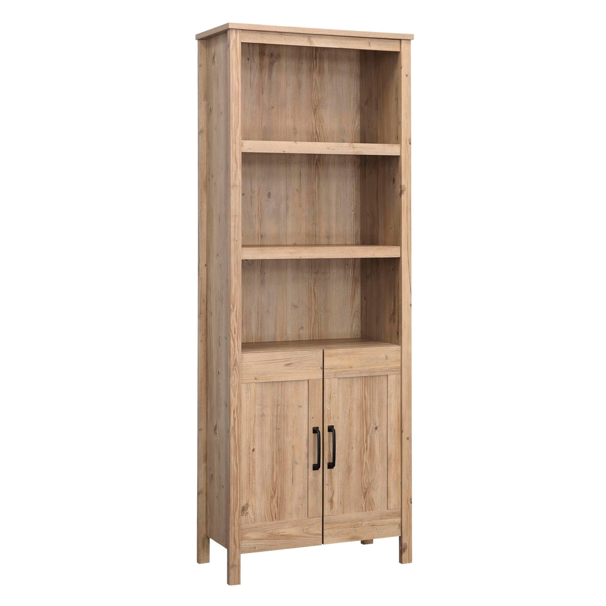 Sauder Select Bookcase with Doors, Khaki Pine Finish Sauder