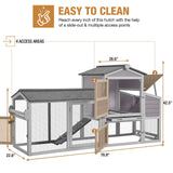 Mobile Chicken Coop with Nesting Box, Outdoor Hen House Poultry Cage with Casters X-Large GUTINNEEN