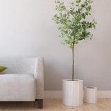 Fogein Artificial Eucalyptus Tree,6Ft Tall Fake Potted Tree Silk Faux Eucalyptus Tree with Plastic Nursery Pot, Artificial Plants for Home Office Indoor Decor Fogein