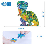 TOI Dinosaur Floor Puzzles for Kids Aged 6-8, 158 Pieces Animal Shaped Jigsaw Puzzles, Preschool Dinosaur Puzzle for Boys and Girls Educational Toy Toi