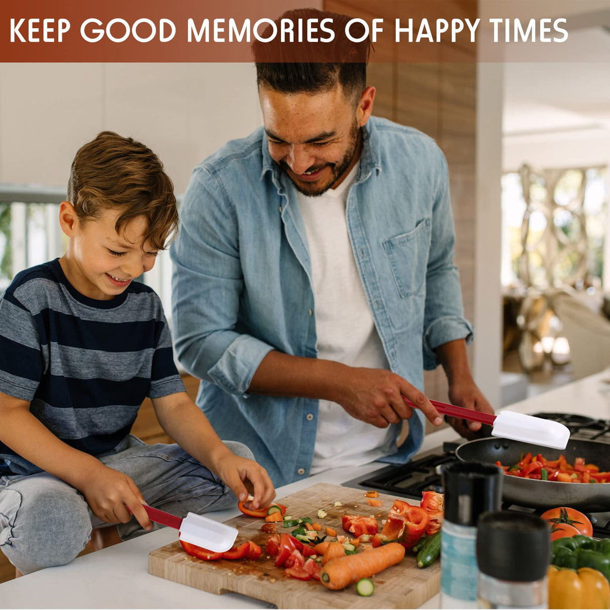 Norme 4 Pcs High Temp Silicone Spatulas Heat Resistant Rubber Spatula Commercial Silicone Scraper with Handle for Kitchen Cook Baking Mixing Utensil, Dishwasher Safe (10 Inch,14 Inch) Norme