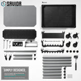 Savior Equipment Mobile Tackle Station Pro 16 Fishing Rod Holder Cart w/Wheels, Adjustable Rack For Different Rod & Reel, 3-Level Fishing Gear Storage Pole Organizer For Garage Home Indoor Use, Black Savior Equipment