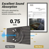 TONOR 2PCS Wood Slat Panels, 48” x 24”Adhesive Acoustic Panels for Wall, Decorative 3D Fluted Panels for Sound Absorbing, Soundproof Panels with Wood Finish for Living Room, Ebony Wood Black TONOR