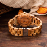 MUJUZE Wooden Watch for Men, Wood Watches Gifts Lightweight Handmade Minimalist Movement Classic Wooden Watches Casual Wood Watches Men, Wood Watch for Men (1007 Mango) MUJUZE