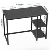 SINPAID Computer Desk 40 inches with 2-Tier Shelves Sturdy Home Office Desk with Large Storage Space Modern Gaming Desk Study Writing Laptop Table, Black Marbling (Black Marbling, 40) SINPAID