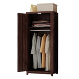 HYDUZ 2 Piece 70" Large Bedroom Armoire Wardrobe Closet for Hanging Clothes, Farmhouse Wooden Wardrobe Closet with Barn Door, Freestanding Clothing Storage Cabinet with Hanging Rod & Shelf, Espresso HYDUZ