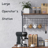 Honkazita Farmhouse Coffee Bar Cabinet - 31" Sideboard Buffet Cabinet with 8 Hooks and Removable Sliding Storage Basket - Ideal for Kitchen& Dining&Living Room - Rustic Brown Honkazita